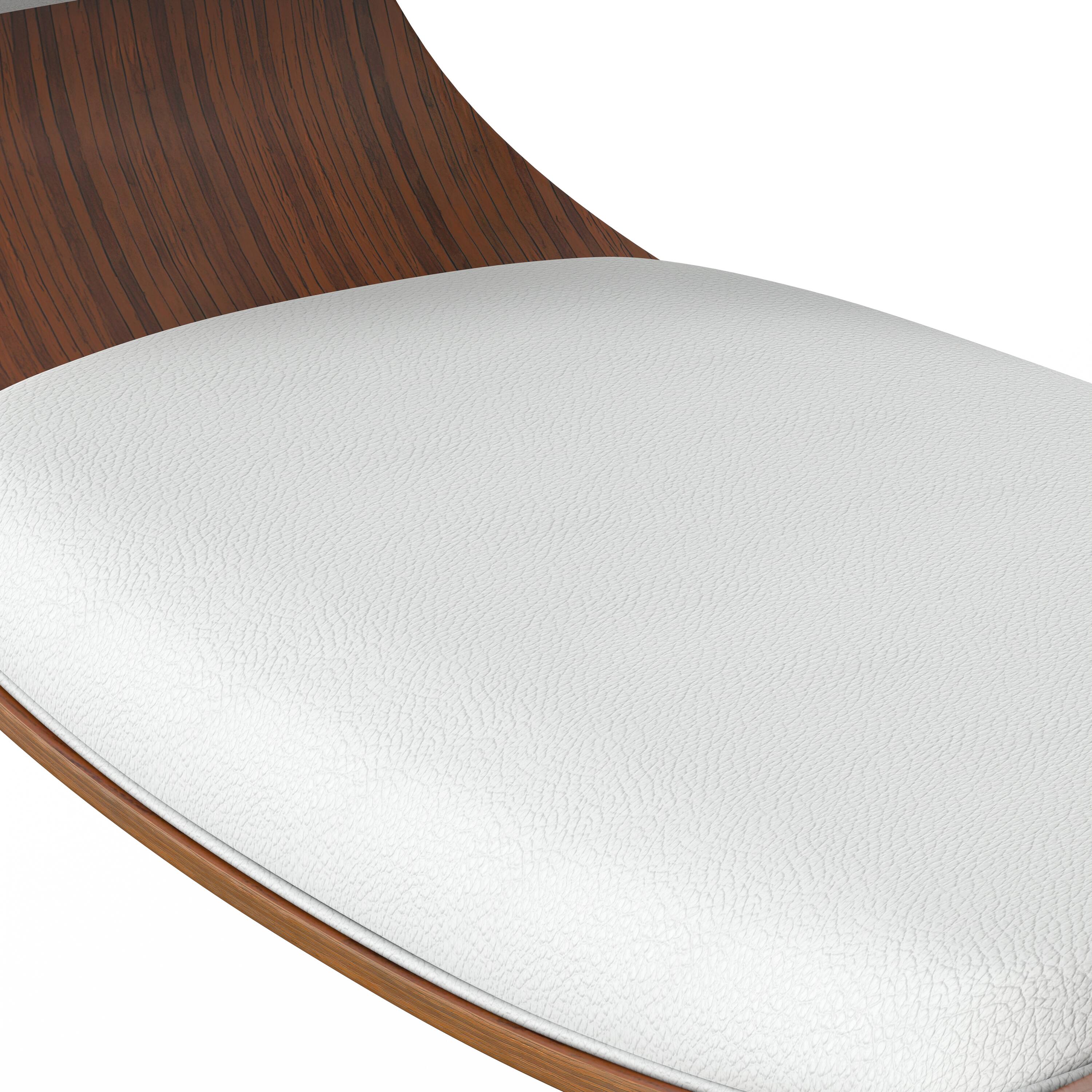 Alt View 7. Simpli Home - Sheldon Mid Century Modern 34 inch Adjustable Swivel Bar Stool in White Vegan Faux Leather - White.