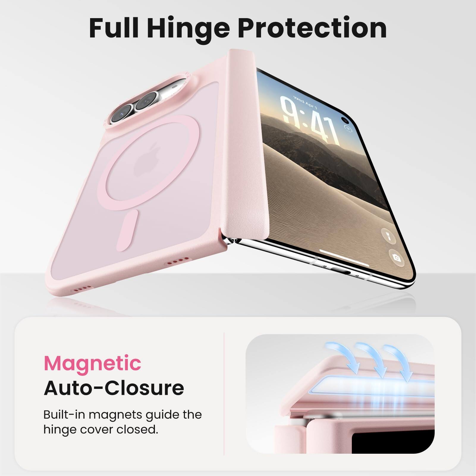 Full Hinge Protection

Magnetic Auto-Closure
Built-in magnets guide the hinge cover closed.