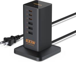 TESSAN - 100W USB-C Desktop Charging Station with Multiple USB Ports - Black