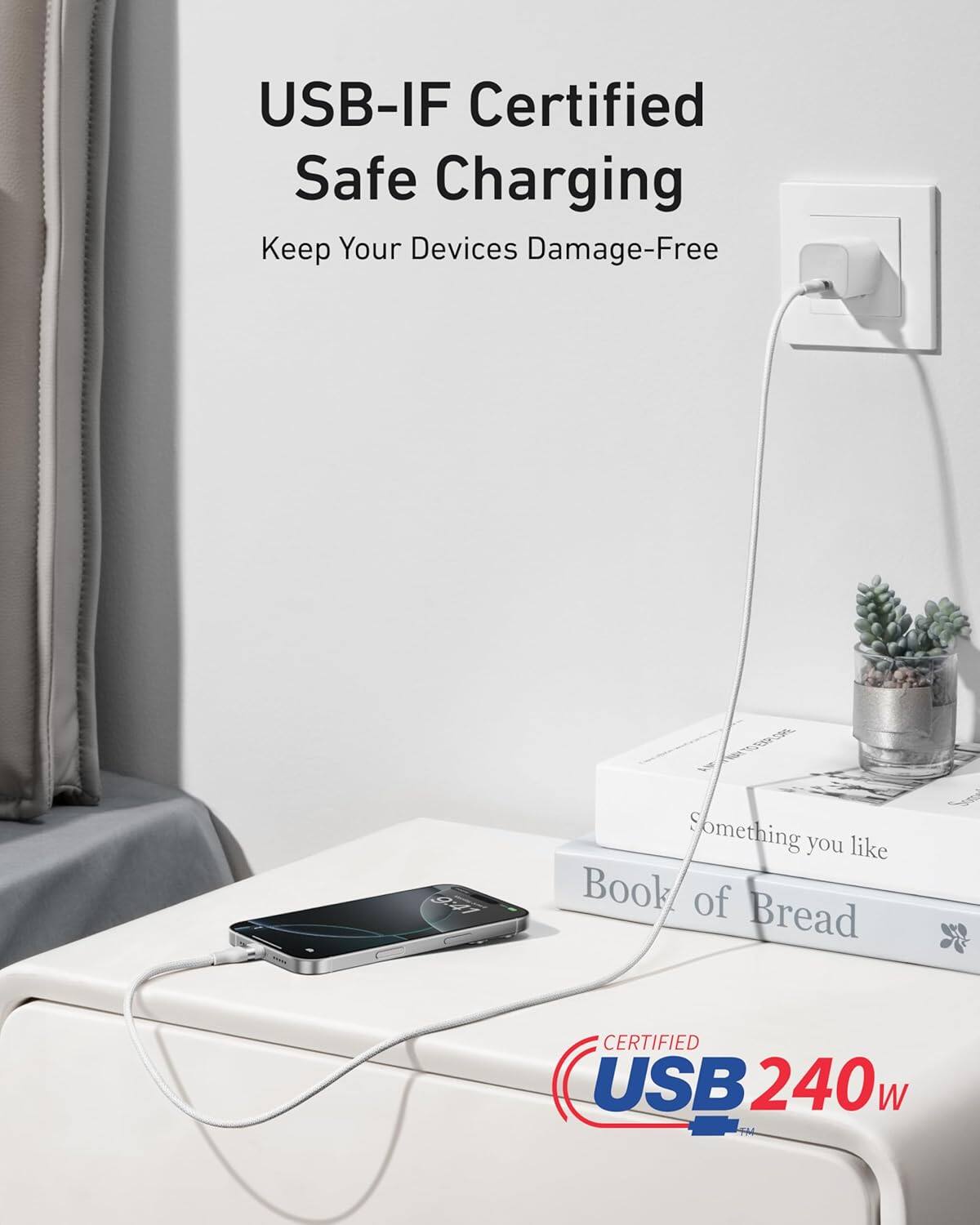 USB-IF Certified Safe Charging  
Keep Your Devices Damage-Free  

Something you like  
Book of Bread  

CERTIFIED USB 240w