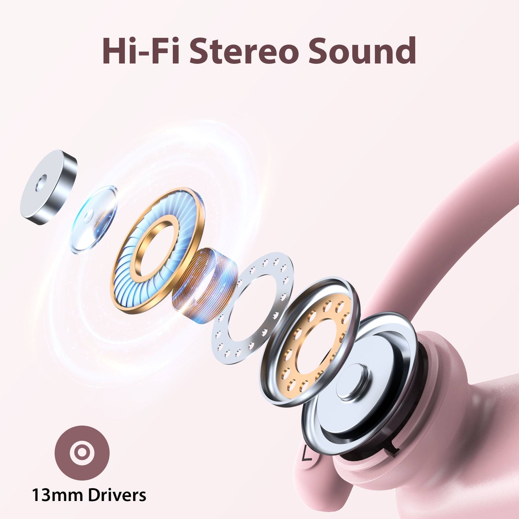 Hi-Fi Stereo Sound  
13mm Drivers