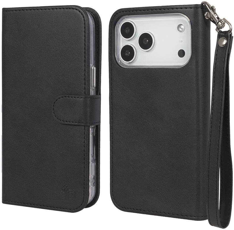 Alt View 9. Nakedcellphone - Magnetic Wallet for iPhone 17 Pro - Compatible with MagSafe Case - Black.