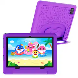 Contixo - A10e Baby Shark 10-Inch Kids Tablet, 32GB, Android 16, 8 Learning Apps and Parental Controls - Purple