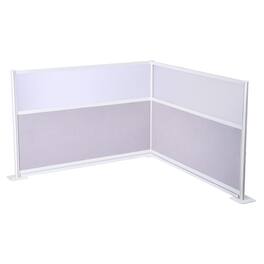 VEVOR - Office Divider Privacy Partitions, 2-Pack, 72" x 48" Room Divider Walls, PET Workstation Cubicle Partition with Frosted - White