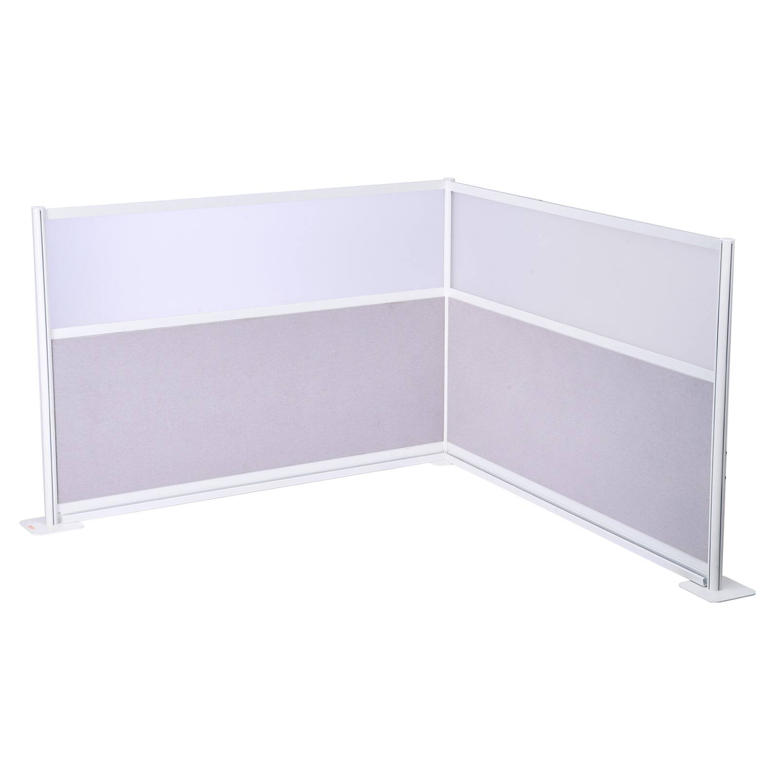 Front. VEVOR - Office Divider Privacy Partitions, 2-Pack, 72" x 48" Room Divider Walls, PET Workstation Cubicle Partition with Frosted - White.