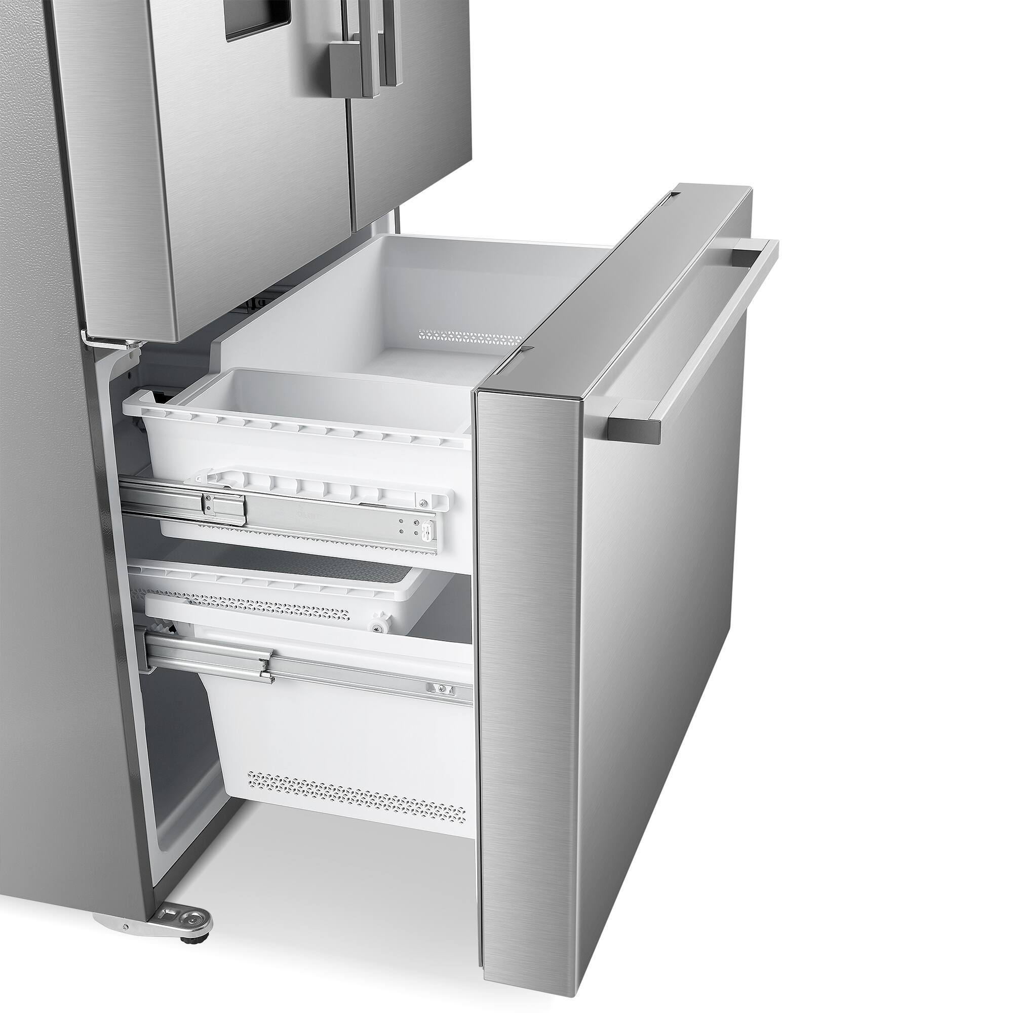 Alt View 5. COSMO - COS-FDR223GWSS 22.4 cu. ft. 3-Door French Door Refrigerator with Water Dispenser and Automatic Ice Maker - Stainless Steel.