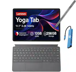 Lenovo - Yoga Tab - 11.1" 3.2K Tablet - 144Hz 98%DCI-P3 AI Tab - Qualcomm Snapdragon CPU - Pen - Keyboard - 12GB RAM - 256GB UFS - IST HUB - Luna Grey