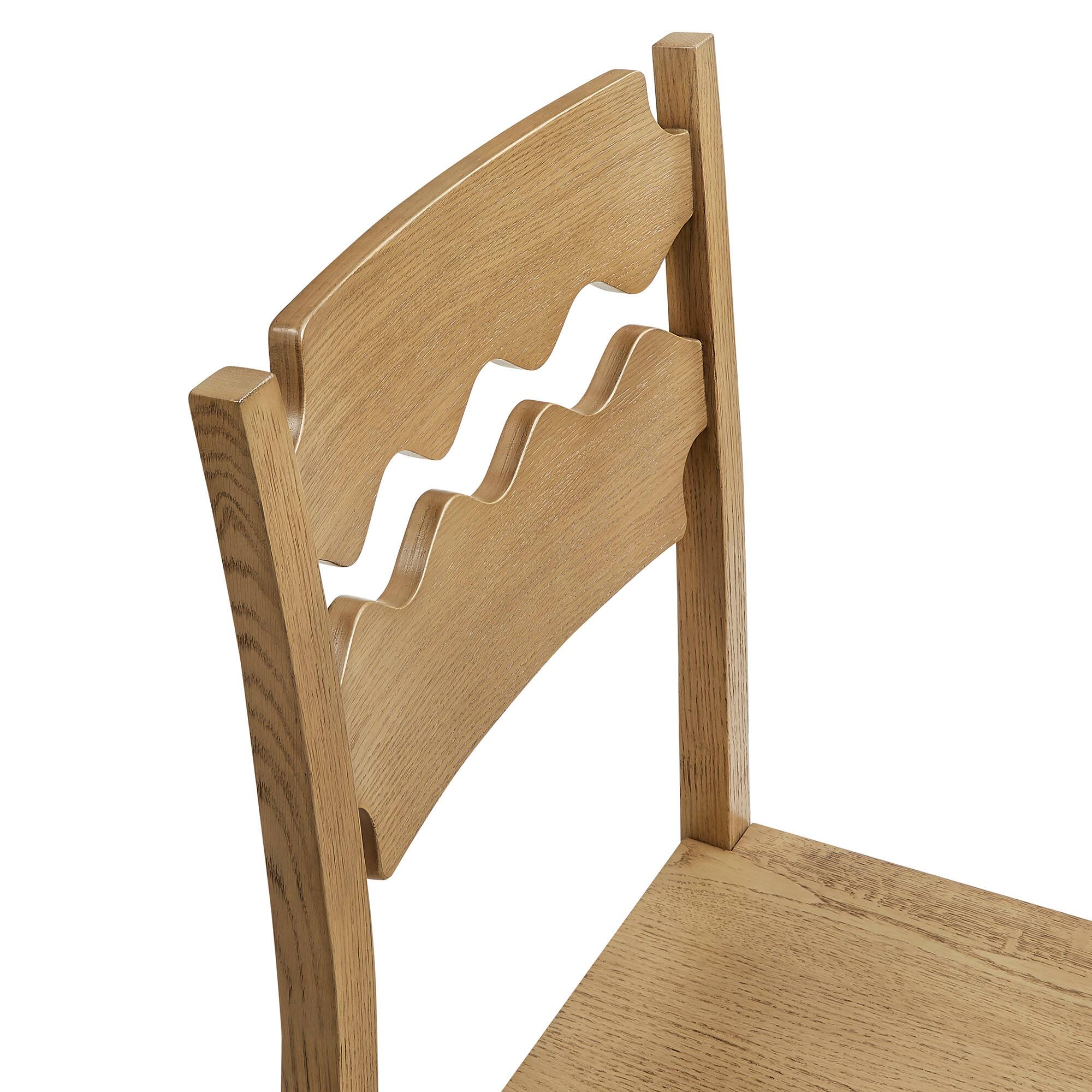 Alt View 6. Modway - Jax Oak Wood Bar Stool With Wavy Razor Back by Modway - Weathered Oak.