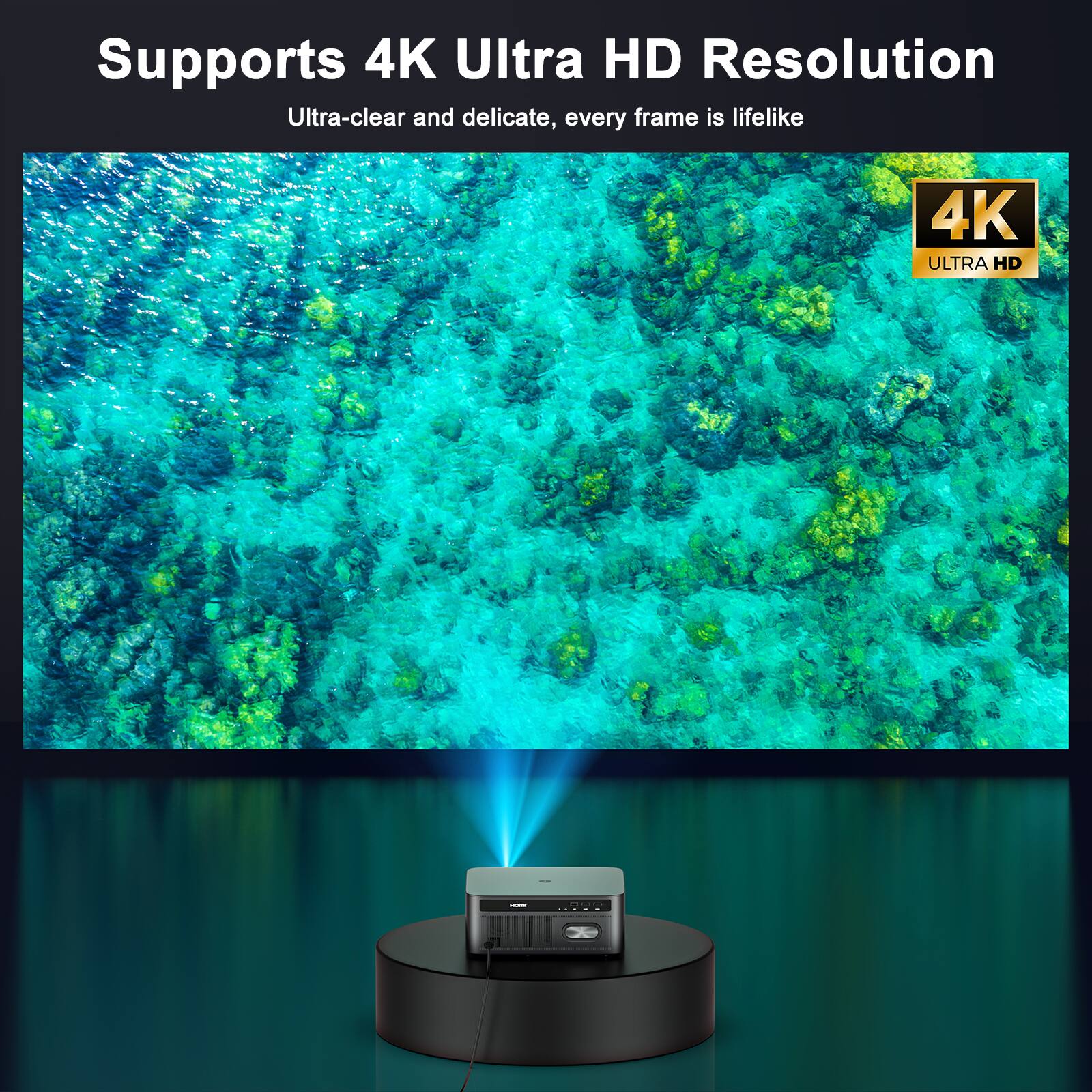 Supports 4K Ultra HD Resolution  
Ultra-clear and delicate, every frame is lifelike  

4K Ultra HD