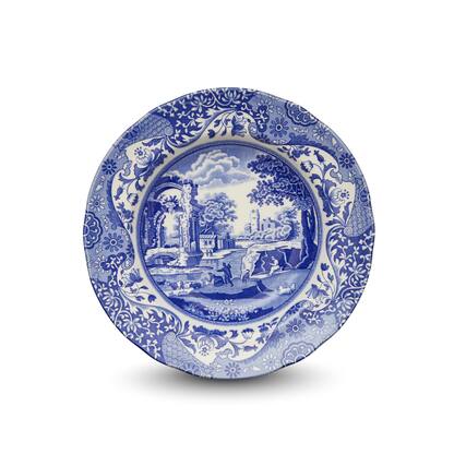 Front. Spode - Spode Blue Italian 9-Inch Soup Plate - Blue - Blue and White.