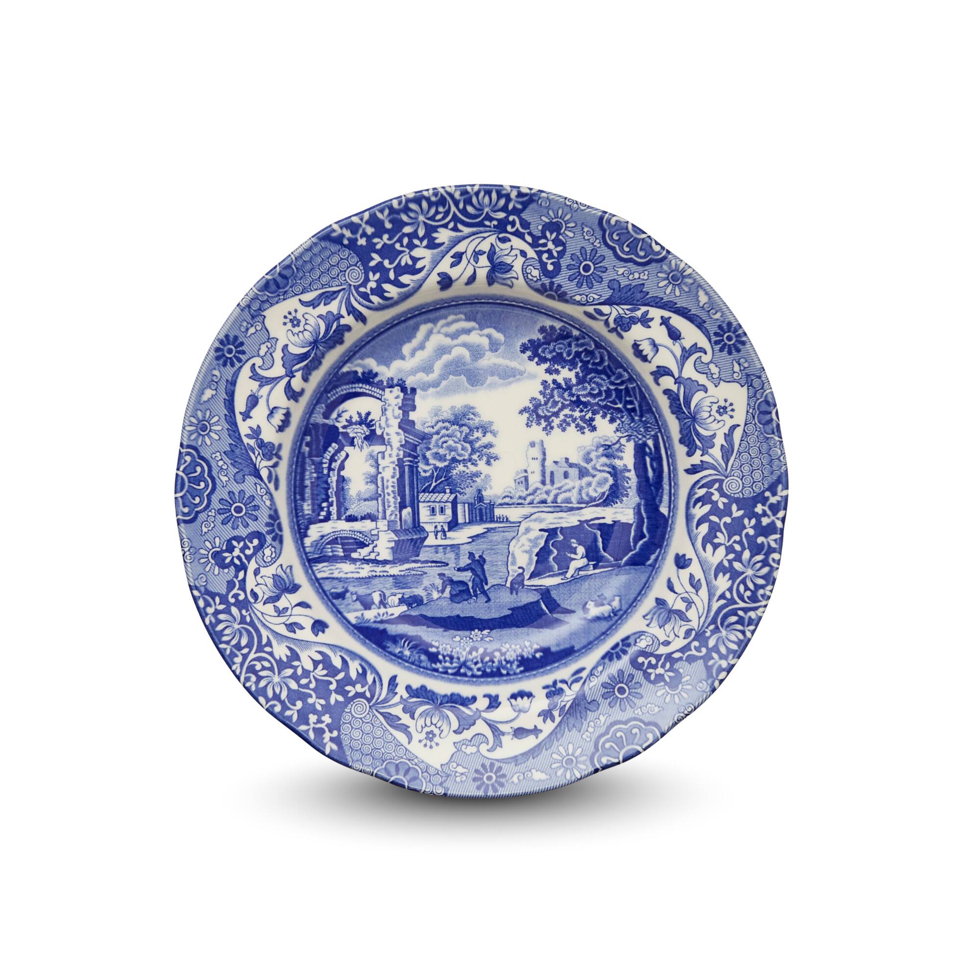 Front. Spode - Spode Blue Italian 9-Inch Soup Plate - Blue - Blue and White.