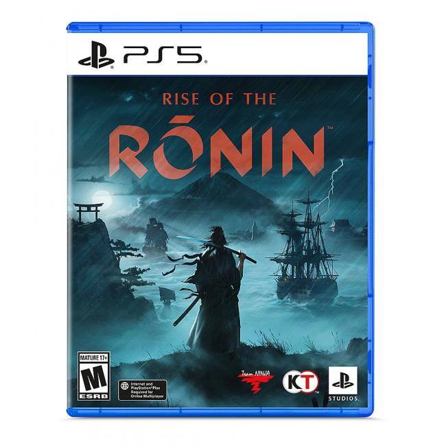 PS5 RISE OF THE RONIN MATURE 17+ M ESRB Internet and PlayStation Plus Required for Online Multiplayer Team NINJA KT STUDIOS