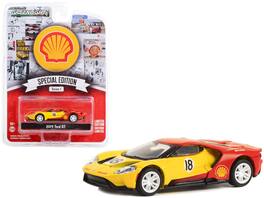 2019 Ford GT #18 "Shell Oil" "Shell Oil Special Edition" Series 1 1/64 Diecast Model Car by Greenlight - Yellow And Red
