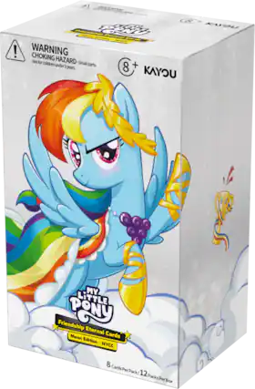 HA 2 MAA Cd 5 + CPt MU mrerdsh A PONTO n Pan Cr 2T ! WARNING CHOKING HAZARD Not for children under 3 years. parts. 8+ 8 + KAYOU MY LITTLE Friendship PONY Eternal Cards Moon Edition - NYCC Edition I NYCC 8 Cards Per Pack 12 Packs Per Box