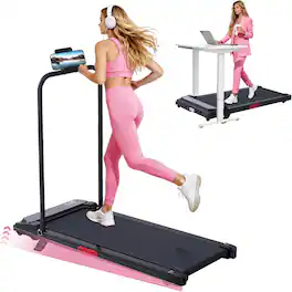 Core Tech - Walking Pad Treadmill with Incline and Handle Bar, 3.0HP Portable Under Desk Treadmill, 0.6-7.6 MPH, LED Display, 350 lb - Black