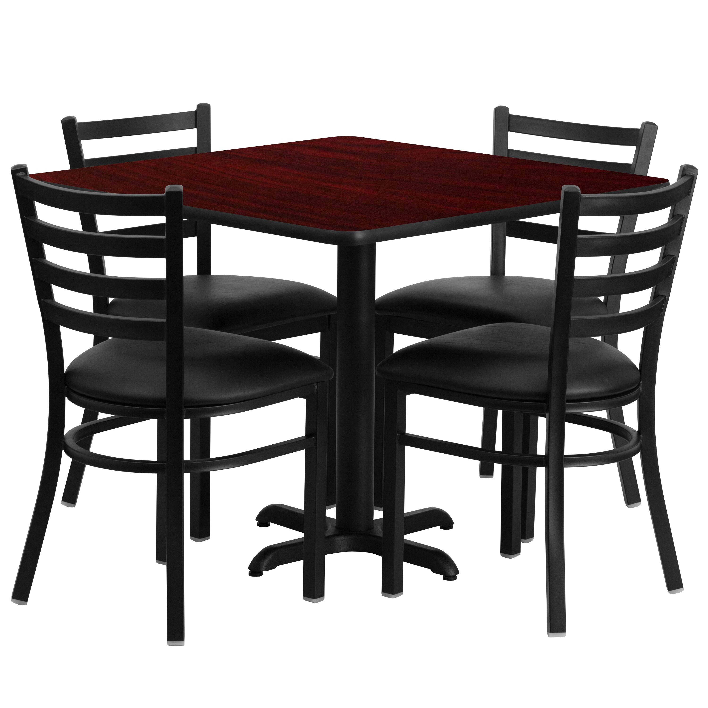 Mahogany Top/Black Vinyl Seat