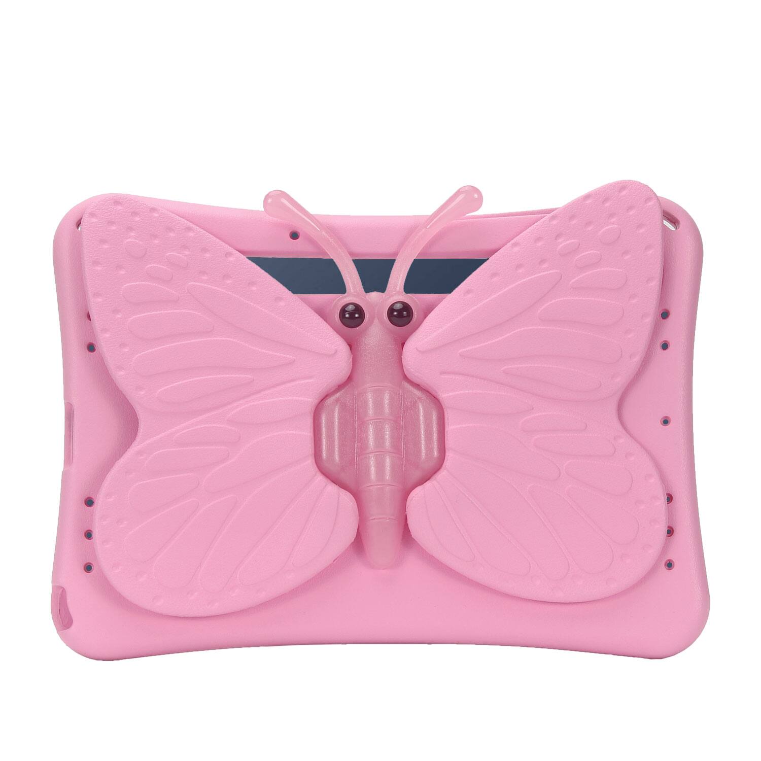 Angle. Dteck - Kids Butterfly Case for Samsung Galaxy Tab A9+/A9 Plus 2023 & Tab S9 FE & Tab S9,3D Cartoon EVA Shockproof Stand Cover - Pink.