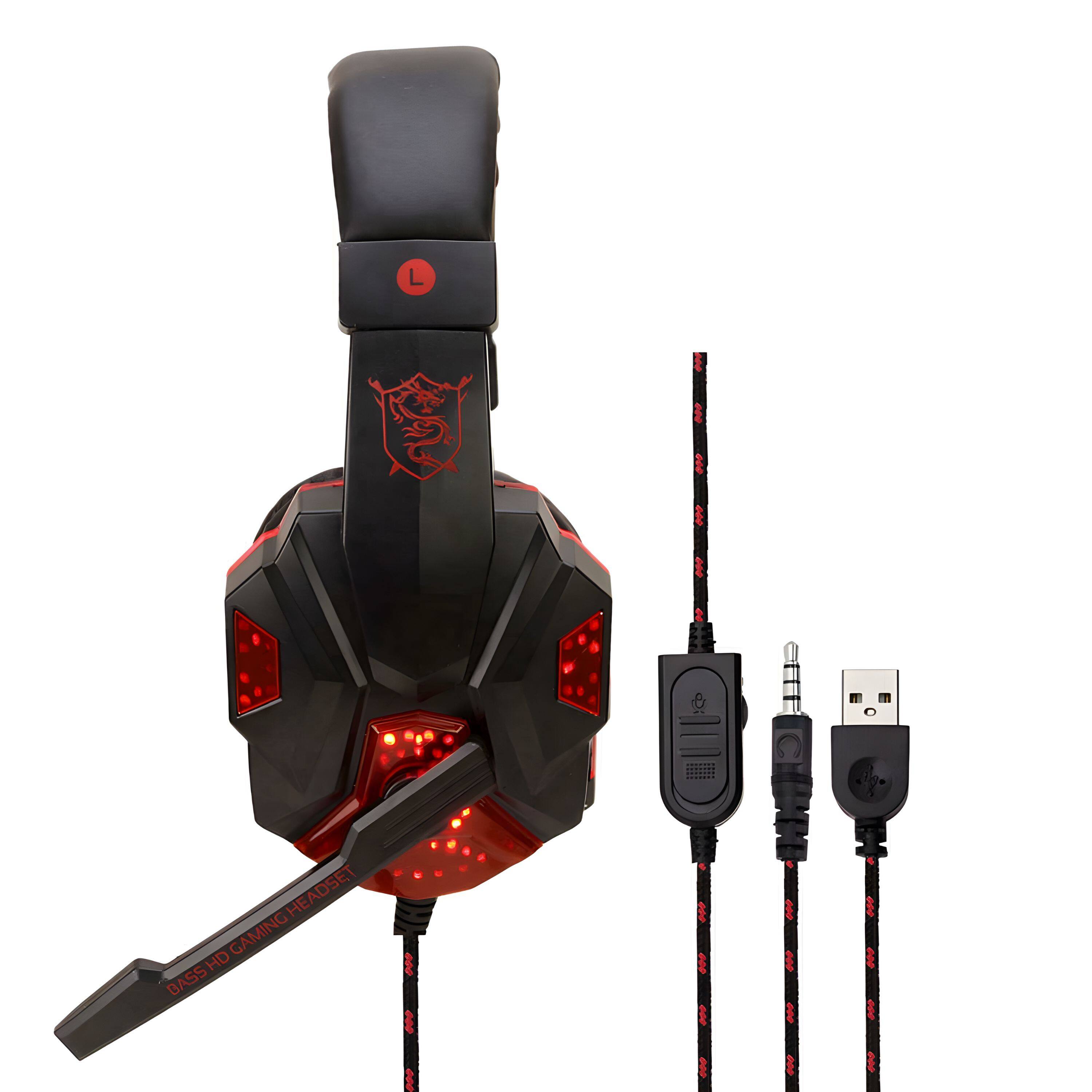Kitcheniva 3.5mm Gaming Mic LED Headphones Stereo Bass