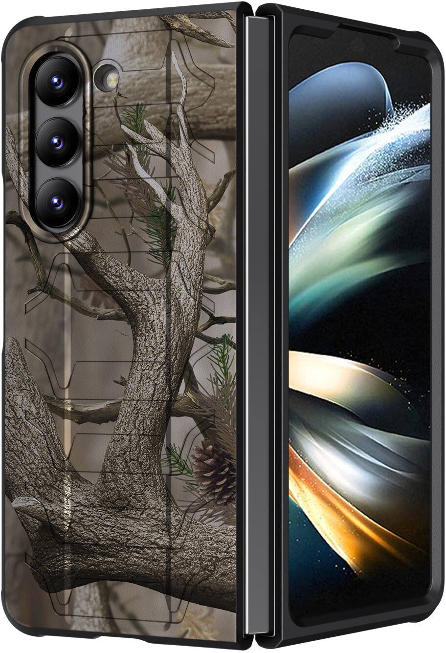 Alt View 6. Nakedcellphone - Case for Samsung Galaxy Z Fold 5 - Special Ops Rugged Tactical Cover - Camouflage.