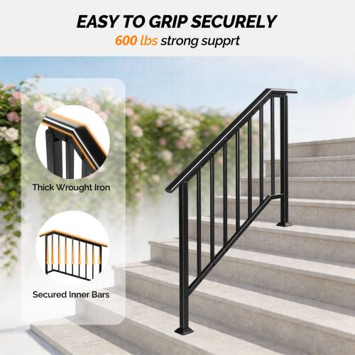 EASY TO GRIP SECURELY  
600 lbs strong support  
Thick Wrought Iron  
Secured Inner Bars