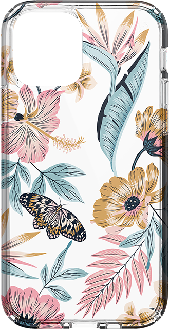 Front. Speck - Speck Presidio Edition Tropical Floral Case - iPhone 12/12 Pro - Clear/Tropical Floral.