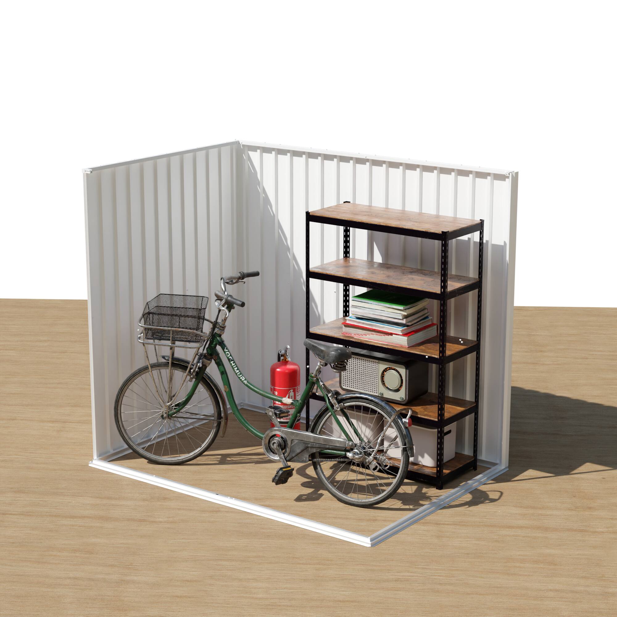 Alt View 2. Loheer - Loheer 6x4 FT Metal Garden Shed Pent Roof Brown Outdoor Storage Shed with Hinge Door for Patio Backyard.