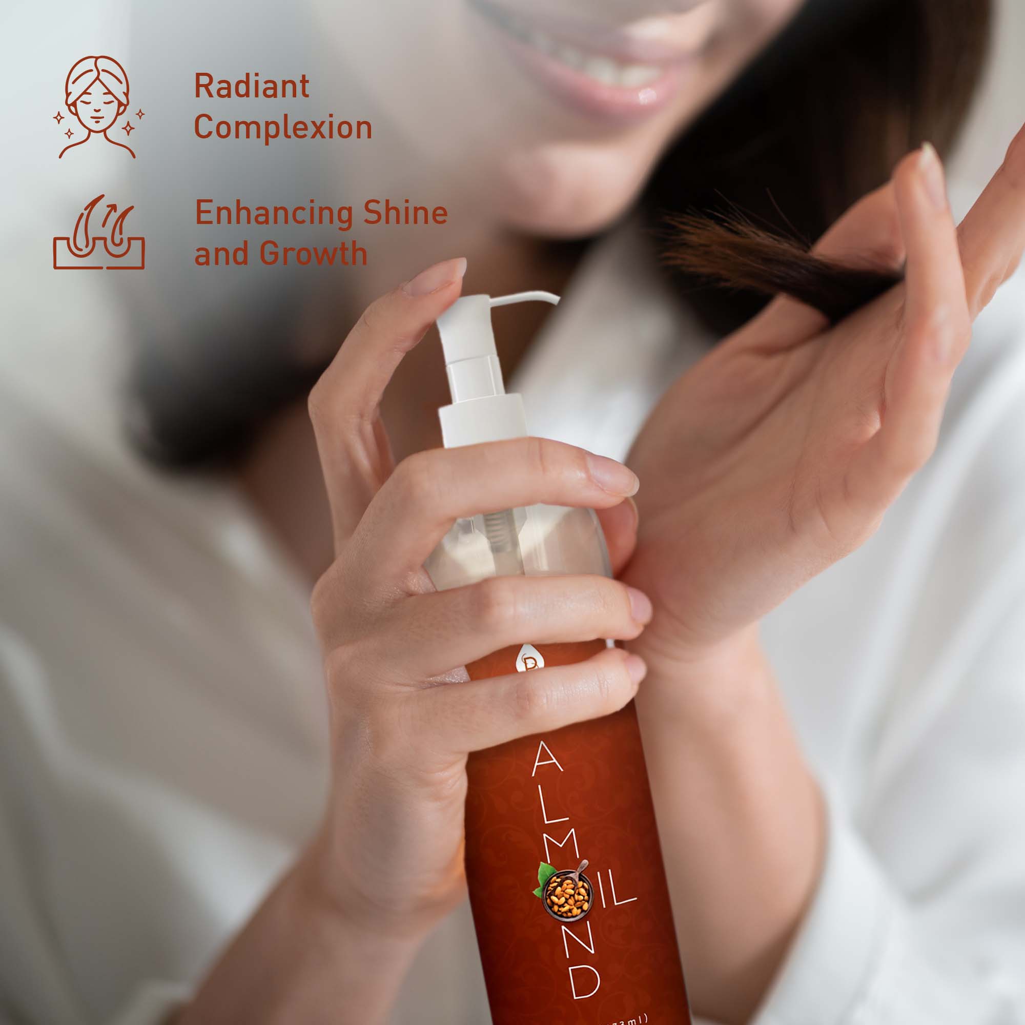 Radiant Complexion  
Enhancing Shine and Growth  

ALM ALMGND IL ND .ml)