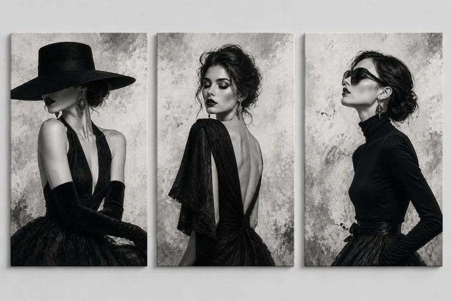 FC Design ICE ARMOR Large set of 3 24x36" Black and White Fashion ...