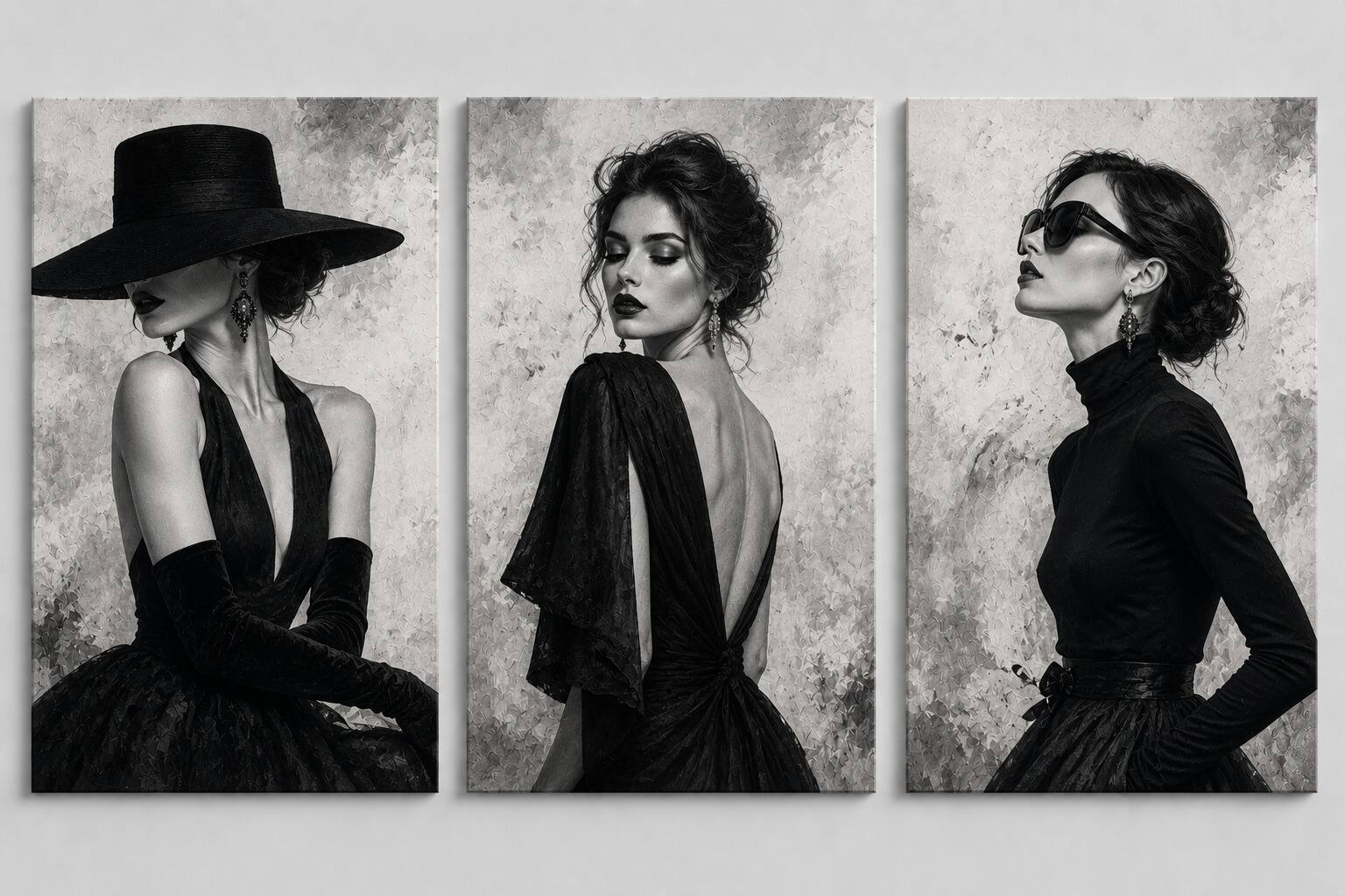 FC Design ICE ARMOR Large set of 3 24x36" Black and White Fashion ...