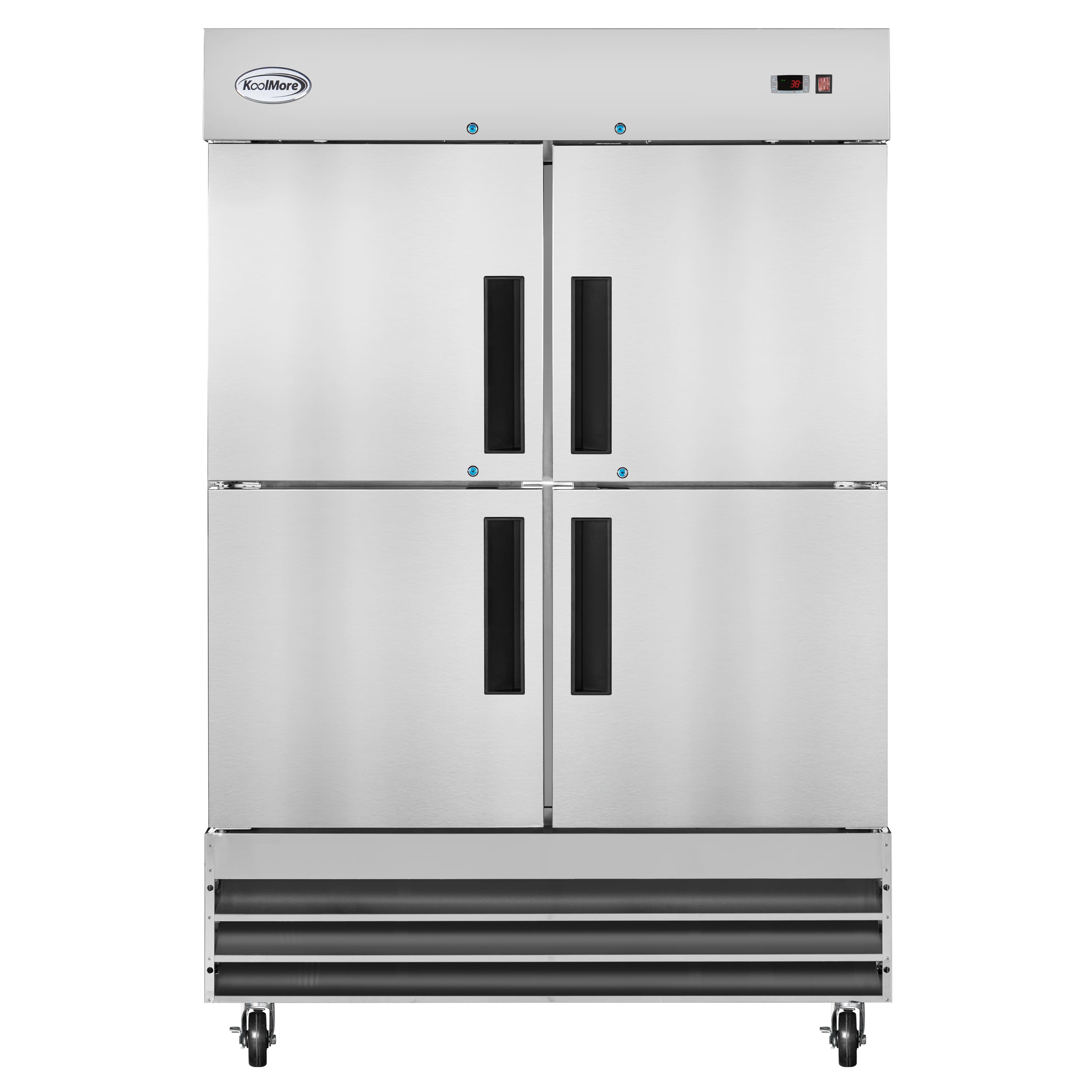 Front. Koolmore - 54 in. Commercial Stainless Steel Solid Half Door Reach-In Refrigerator 47 cu. ft. RIR-2D-SSHD - Stainless-Steel.
