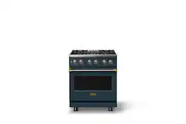 Viking - 30"W. 4 Burner Pro5S 4.7 Cu. Ft. Freestanding Sealed Dual Fuel Convection LP Range-Squall/Brushed Brass - Squall