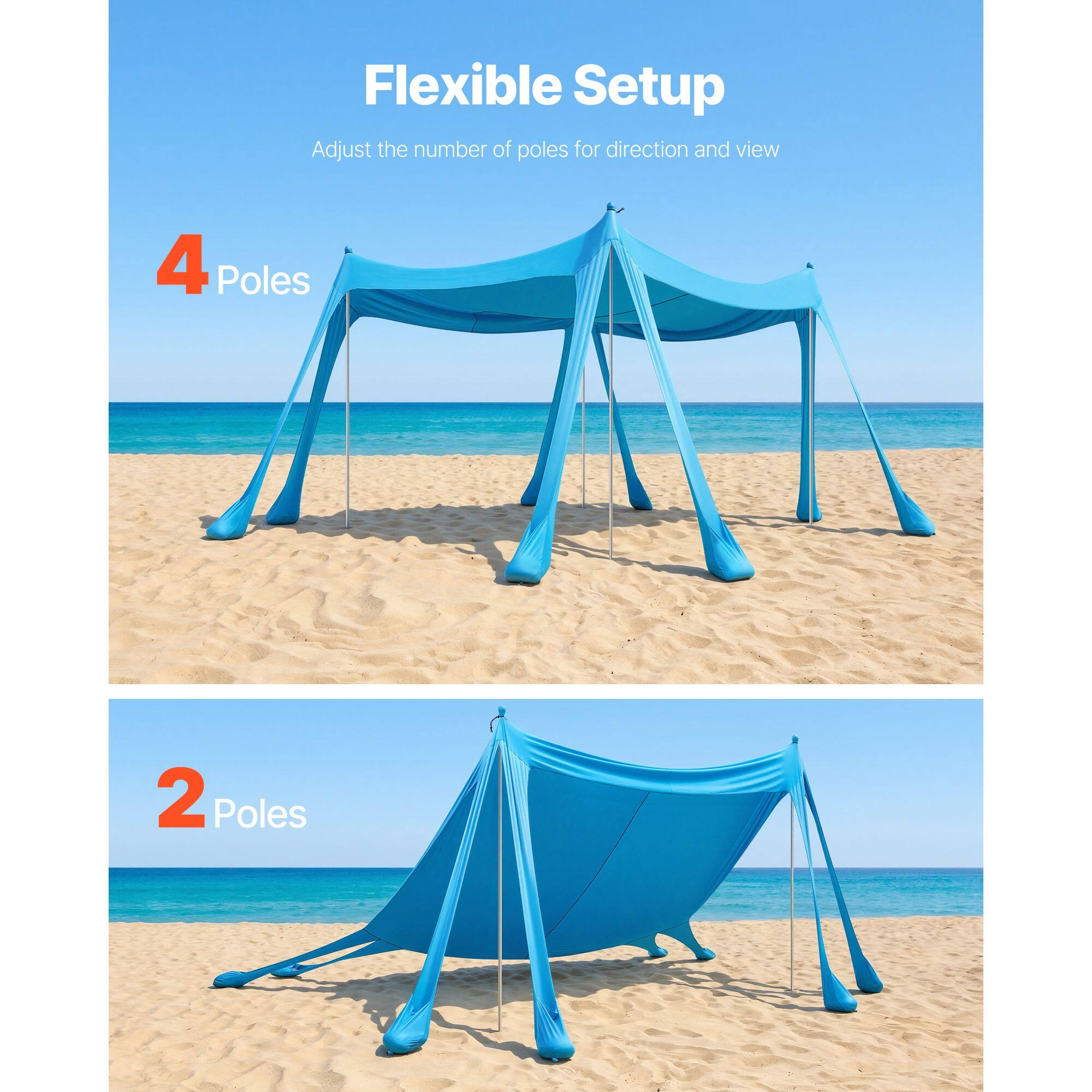 Flexible Setup  
Adjust the number of poles for direction and view  

4 Poles  
2 Poles