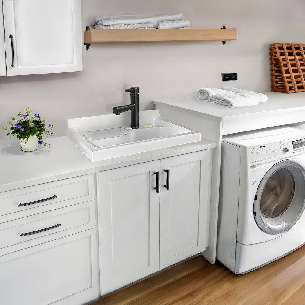 Alt View 1. Whitehaus - Vitreous China Single Bowl, Drop-in Sink - White.