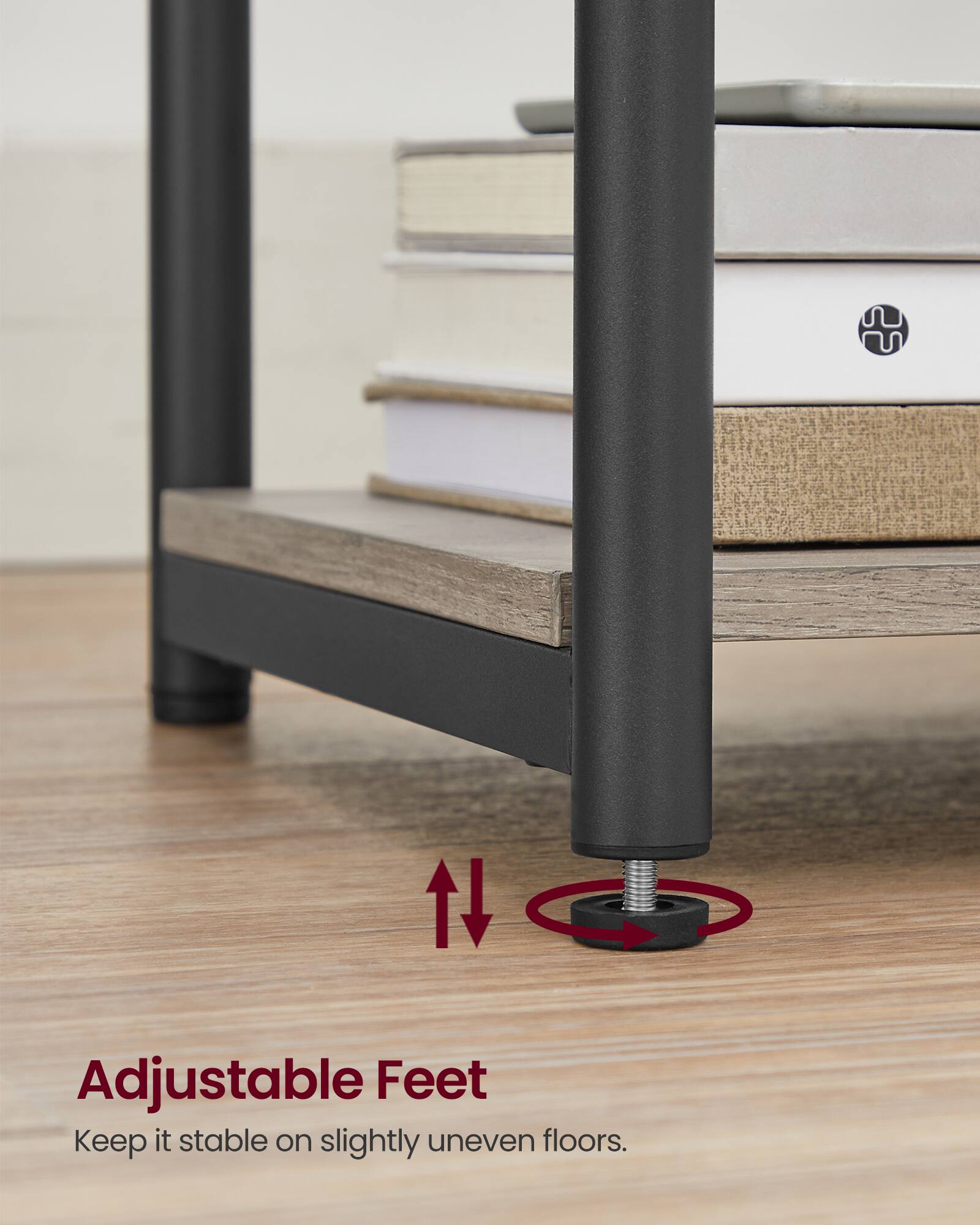 22 Adjustable Feet  
Keep it stable on slightly uneven floors.