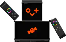Front. OneXplayer - OneXPlayer Sugar 1 Gen3 Dual-Screen Transforming Handheld Game Console - Black.