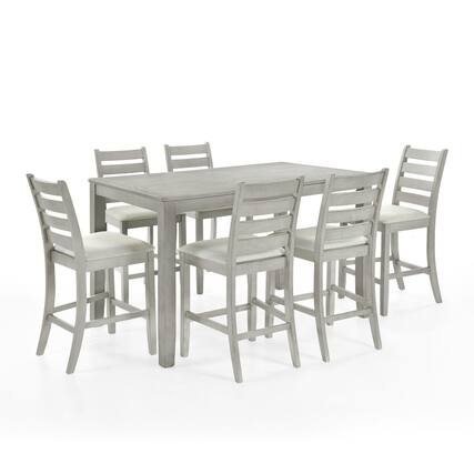 Front. New Classic Furniture - Furniture Pascal Wood Counter Chair in Driftwood (Set of 2) - Driftwood.