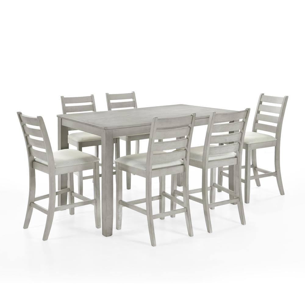 Front. New Classic Furniture - Furniture Pascal Wood Counter Chair in Driftwood (Set of 2) - Driftwood.