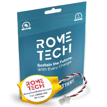 1 YEAR WARRANTY SUPPORT ROME TECH
Sustain the Future, With Every Charge
ROME TECH
RomeTechBatteries.com
Part: CMOS-105
3V Li-lon