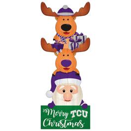 Fan Creations - TCU Horned Frogs 31'' Santa Stack Leaner - Multicolor