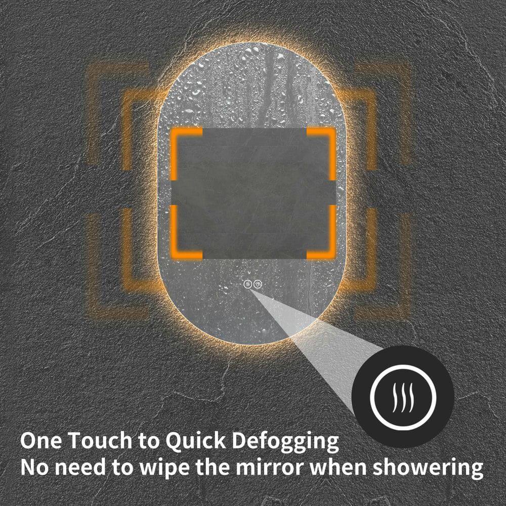 One Touch to Quick Defogging  
No need to wipe the mirror when showering
