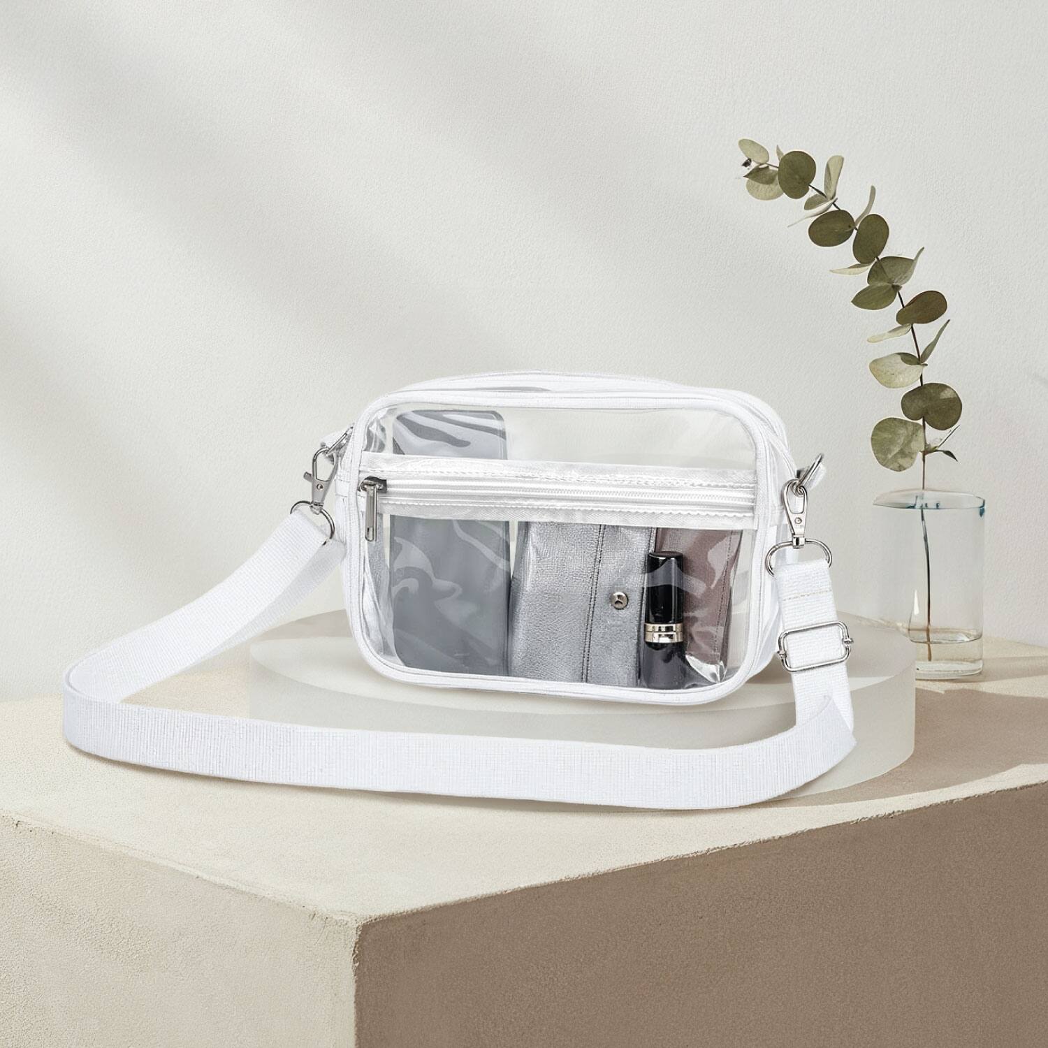 Alt View 1. Garnen - Clear Shoulder Bag for Stadium Events, Clear Crossbody Bag, Handbag for Concerts Festival, Clear Stadium Purse Bag - Clear.