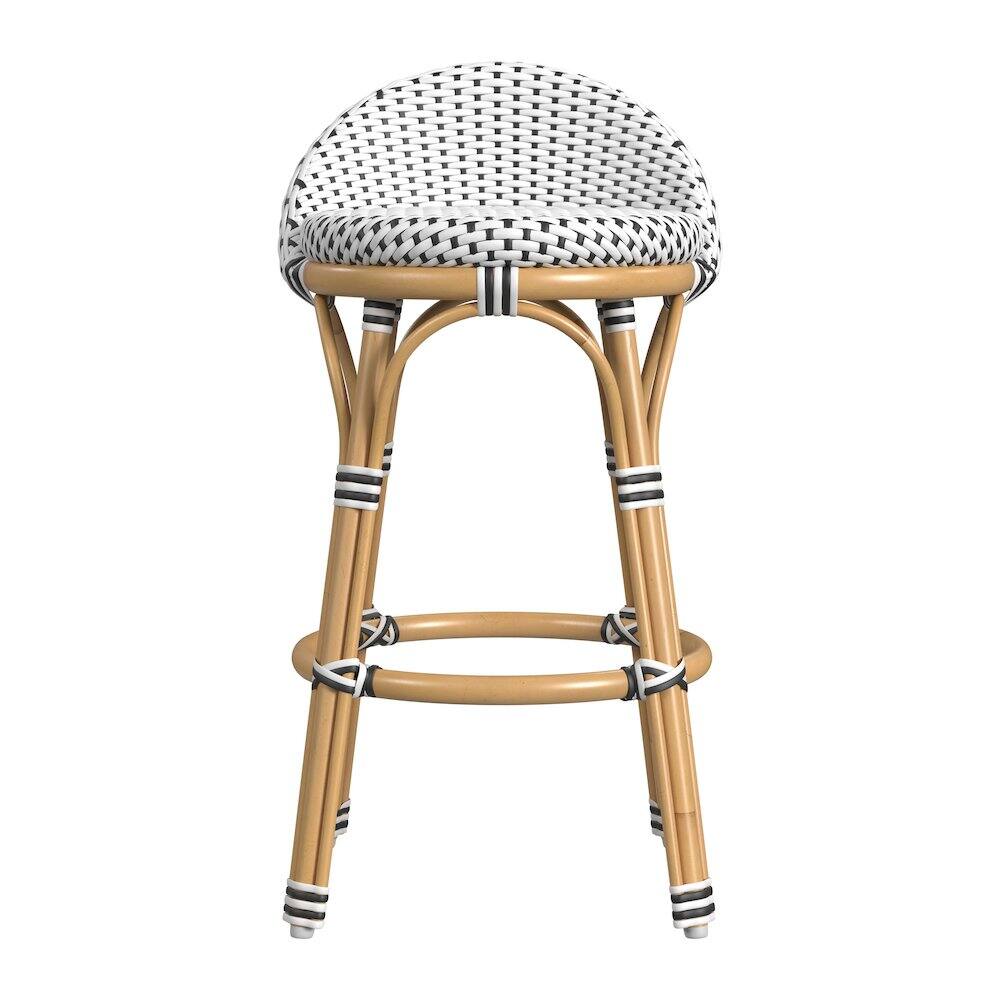 Back. Butler Specialty - Inez 24 in. Seat Height Rattan Low Back Counter Stool - Black.