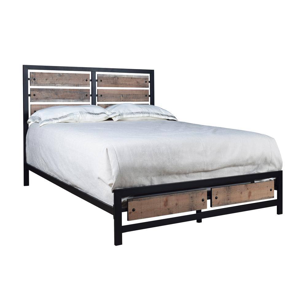 Left. New Classic Furniture - Elk River Wood Queen Bed - Brown.
