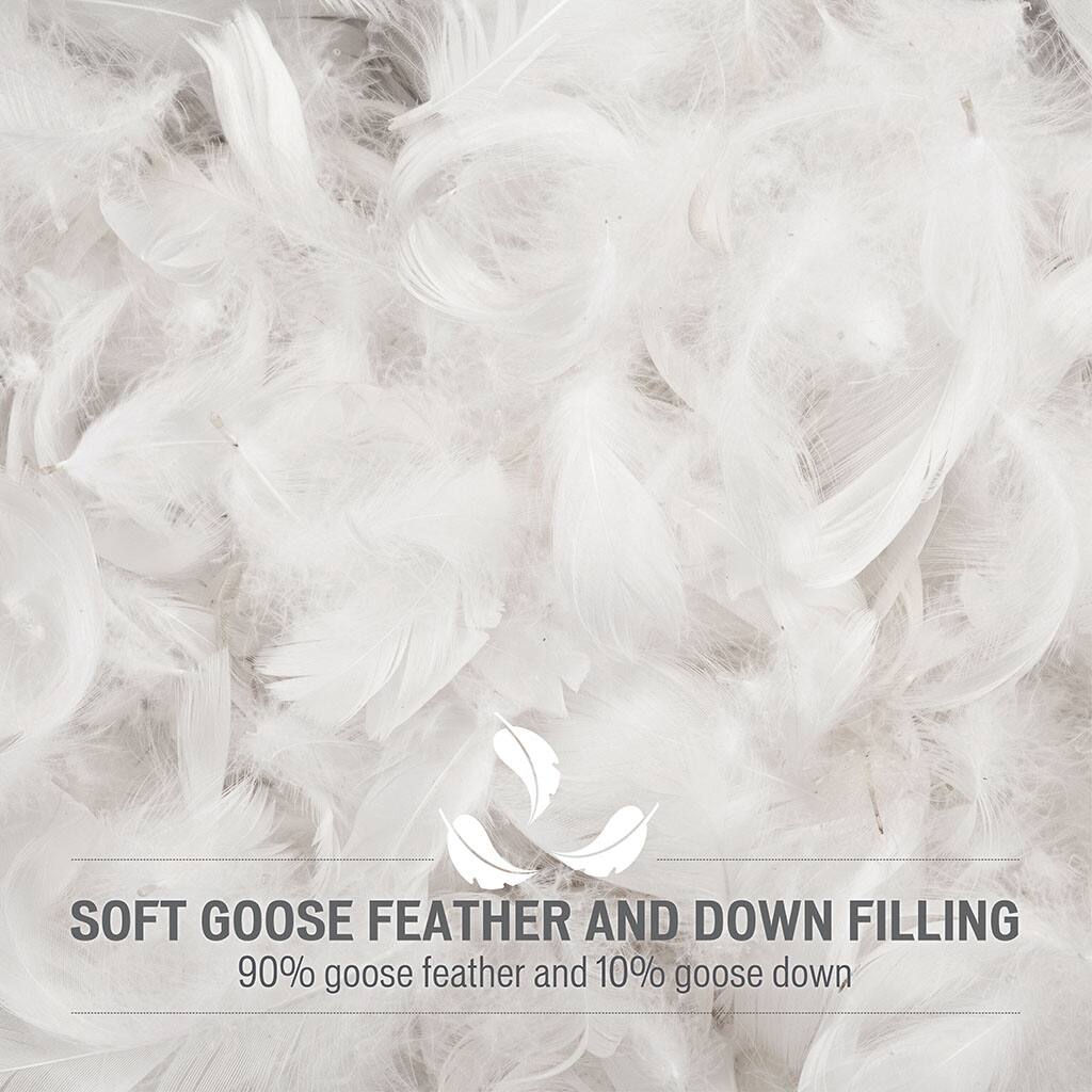 SOFT GOOSE FEATHER AND DOWN FILLING  
90% goose feather and 10% goose down