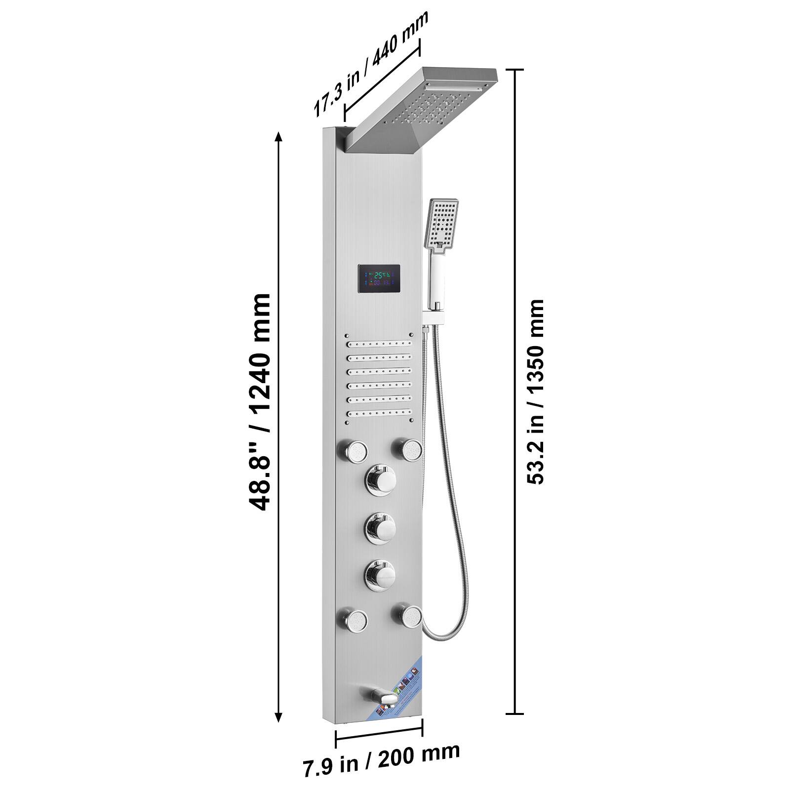 - 17.3 in / 440 mm
- 48.8 in / 1240 mm
- 53.2 in / 1350 mm
- 7.9 in / 200 mm