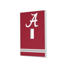 Keyscaper - Alabama Crimson Tide Stripe Design Single Toggle Lightswitch Plate - Multicolor