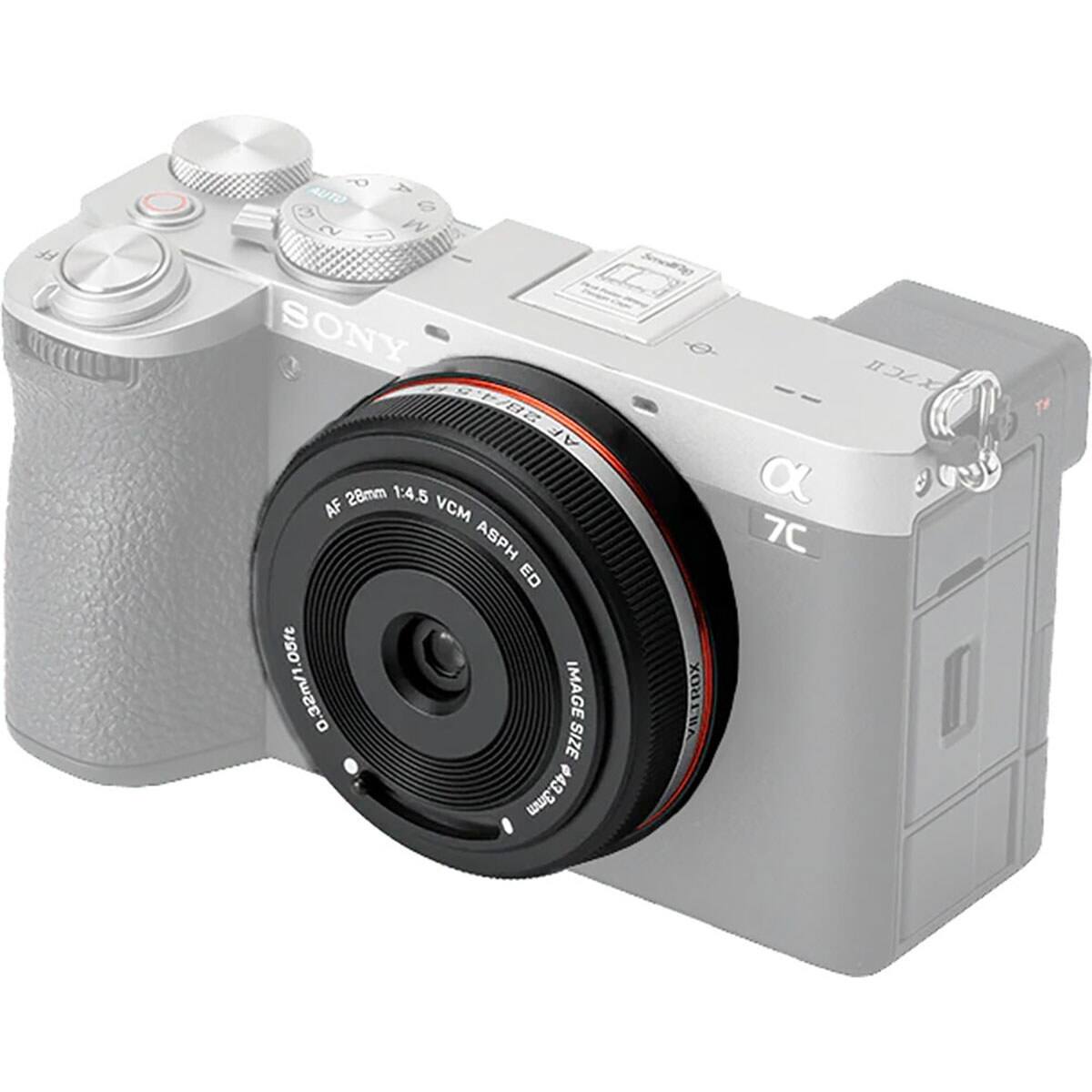 FF  
6 A AUTO 6 & 2 D M SONY 8/1/82 AF 28mm 1:45 AF VCM ASPH ED 05fc D'3Sunl'021c SIZE IMAGE 3mm 43.3mm  
VILTROX  
X7CII a 7C