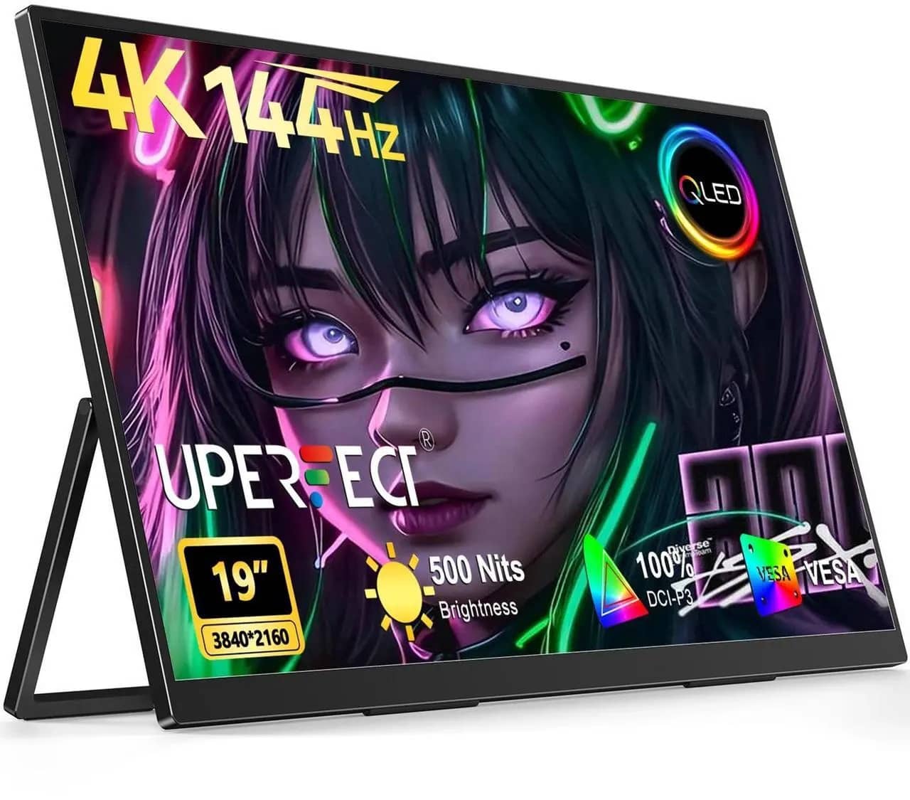 UPERFECT 19インチ 4K 144Hz QLED モバイルモニター UPERFECT 19
