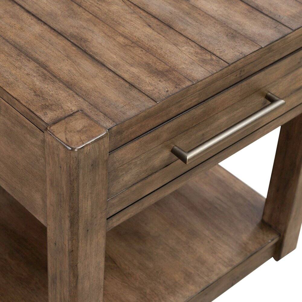 Alt View 4. Liberty Furniture Industries - Broadmore Living Room Drawer End Table - Cobblestone Brown - Cobblestone Brown.