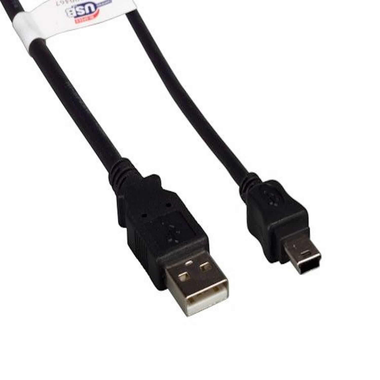 Sanoxy - 6ft USB2.0 A Male to Mini-B 5-pin Male Cable - Black